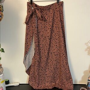 Leopard Print Wrap Skirt